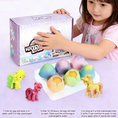 6 Pack Hatching Growing Unicorn Eggs Rainbow Colorful Eggs
