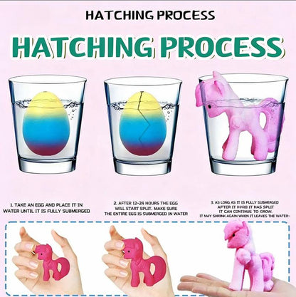 6 Pack Hatching Growing Unicorn Eggs Rainbow Colorful Eggs