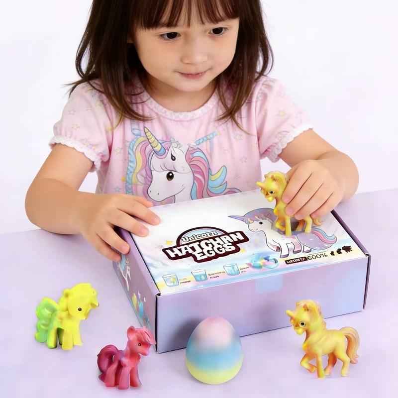 6 Pack Hatching Growing Unicorn Eggs Rainbow Colorful Eggs